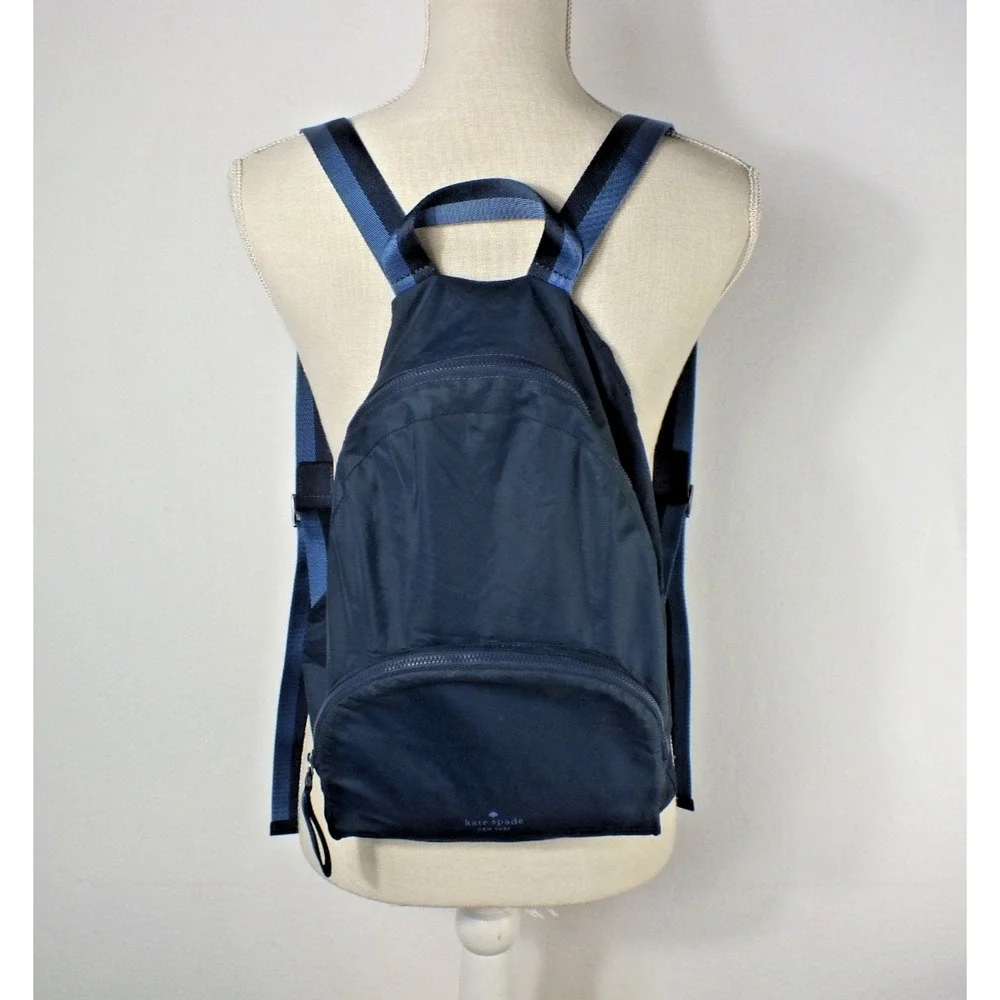 Kate Spade Arya Medium Nylon Nightcap Blue Packable‎ Backpack BookBag Bag
